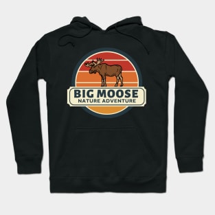 Retro Big Moose Nature Adventure Hoodie